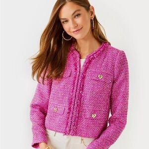 Lilly Pulitzer Chic Pink Tweed Jacket